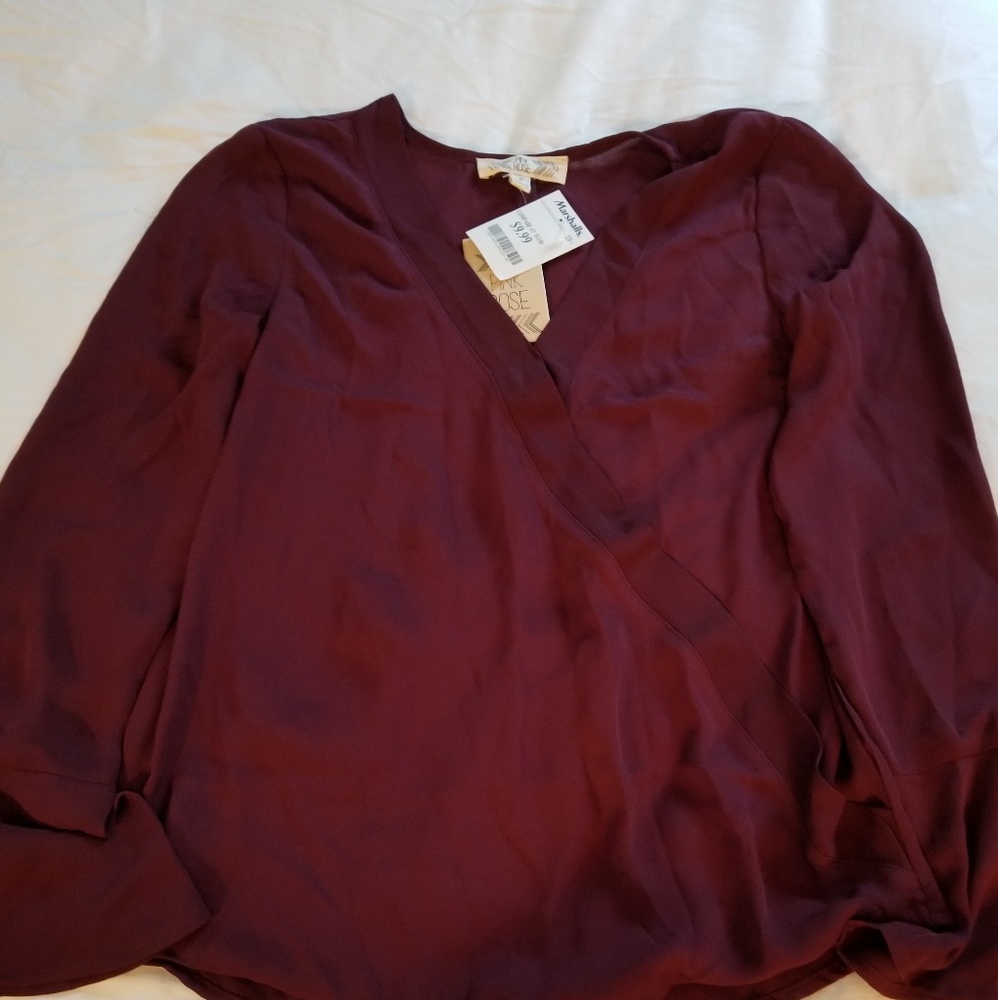 Burgundy blouse NWT